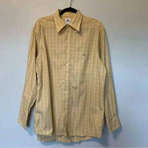 Lacoste  plaid yellow button down shirt